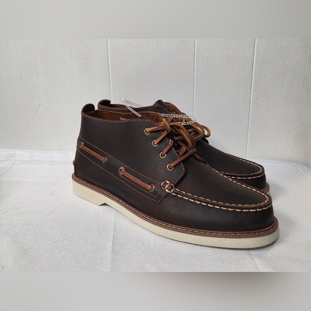 Sperry Authentic Original Chukka Boots Mens Size 11 Dark Beige Leather New - Picture 9 of 10